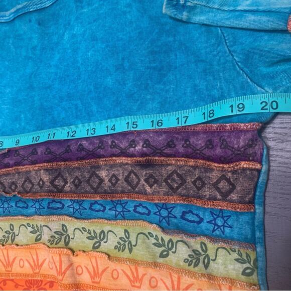 Rare Vintage Boho Colorful Rainbow 🌈 Long sleeve Quality Cotton Size Large - Picture 5 of 9